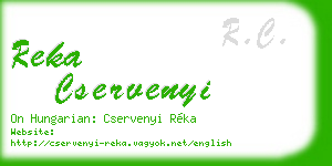 reka cservenyi business card